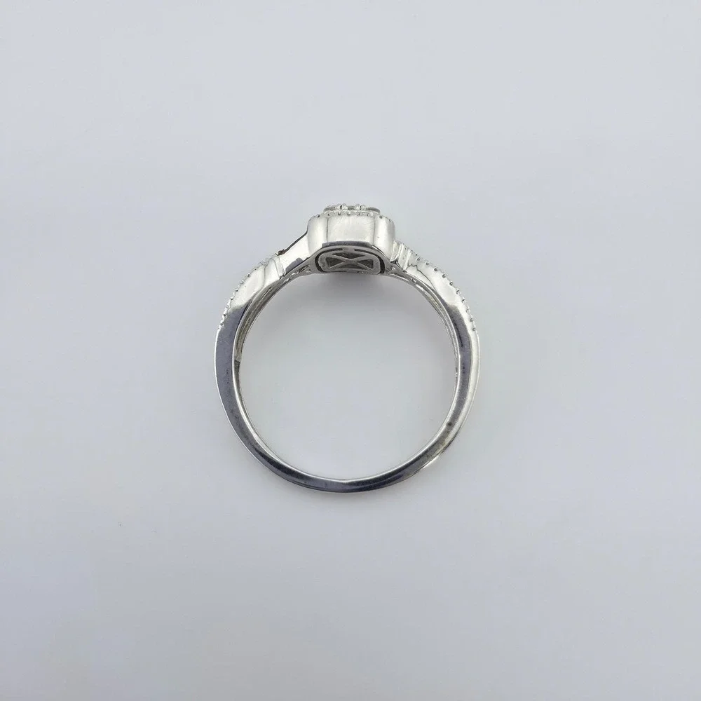 IKS SANDEEP DIAMOND Corp Diamond Ring Halo 925 Sterling Silver Size 8